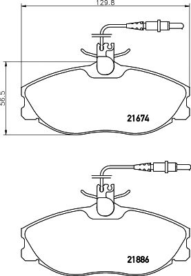 HELLA PAGID 8db355018221 -  Комплект тормозных колодок, дисковый тормоз